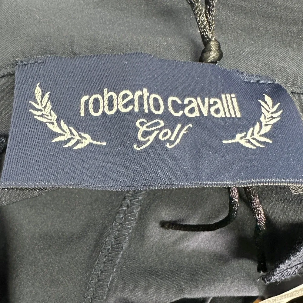 Roberto Cavalli Golf Pants Large Mens Navy Performance Stretch NWOT